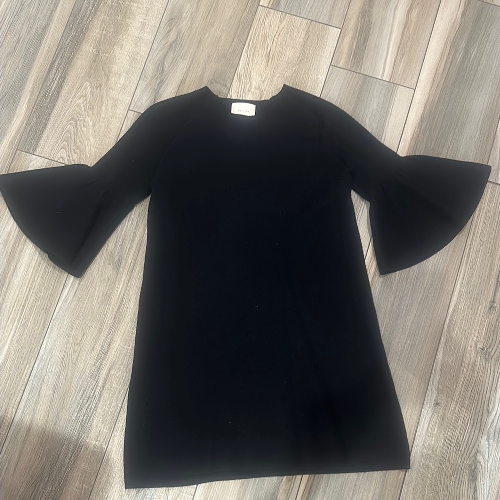 Elegant Black Flare Sleeve sweater Dress